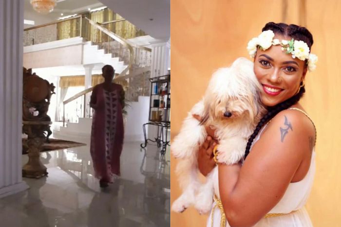 Pascaline Edwards shows off her massive, luxurious living room