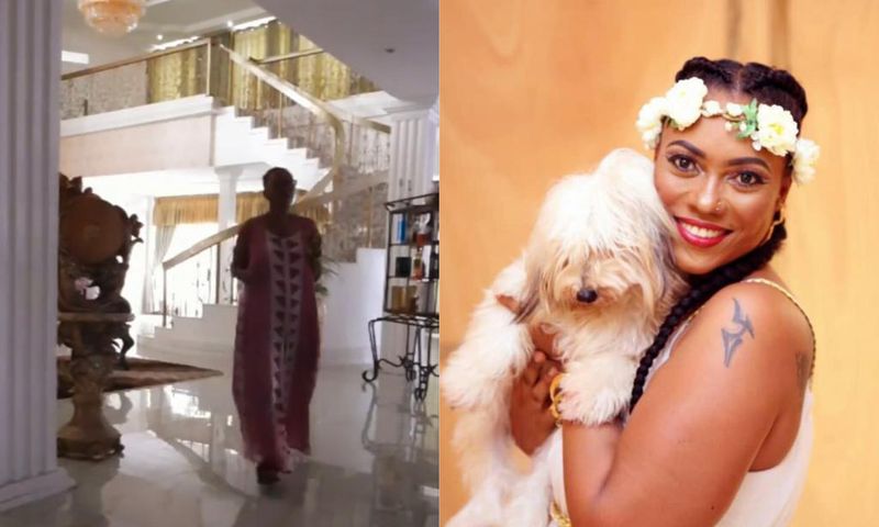 Pascaline Edwards shows off her massive, luxurious living room