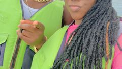 Stonebwoy and Luoisa on a weekend getaway with their family