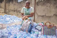 People can’t believe this woman made these beautiful bags from sachet water waste