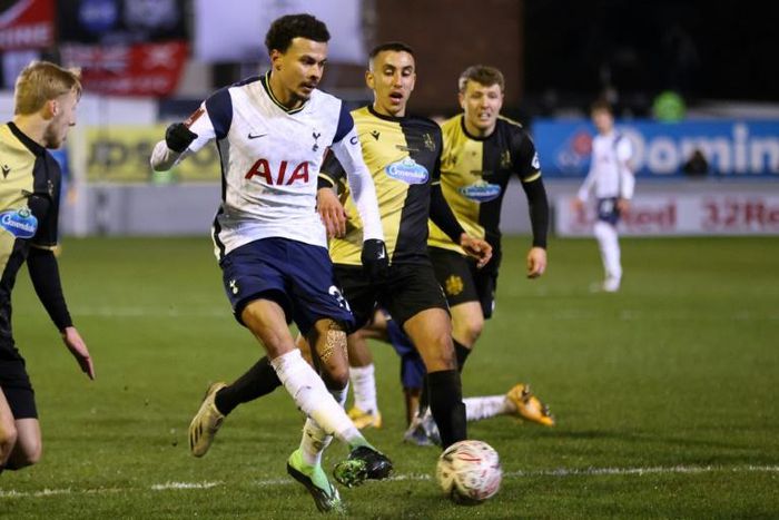 Dele Alli (centre)has been linked with a move from Tottenham to Paris Saint-Germain