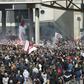 Ajax supporters gathered outside the Johan Cruyjff Arena as  their team clinched  the Dutch Eredivisie