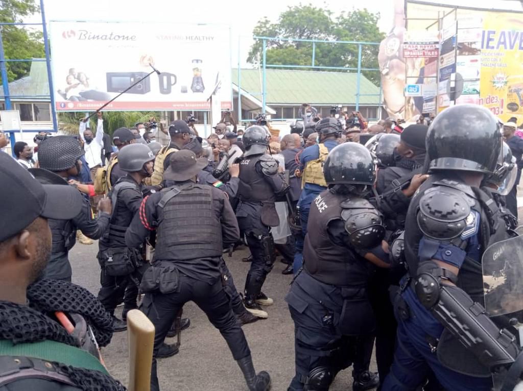 Ghana Police clash with NDC MPs