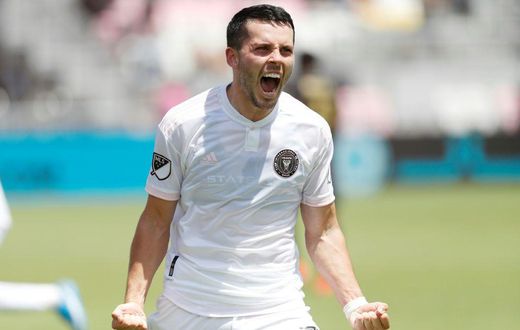 Lewis Morgan Inter Miami CF celebrates after scoring the equalizer in Miami's 1-1 MLS draw with Atlanta United