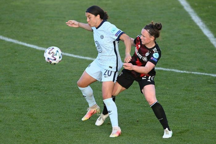 Sam Kerr will be hoping to fire Chesea to the win they need to overcome Bayern Munich and reach their first ever women's Champions League final