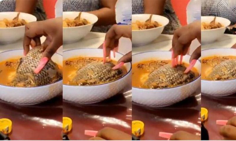 Ladies with long artificial nails can’t eat tasty-looking tilapia in light soup
