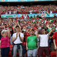 Hungary supporters fill up the Puskas Arena for Tuesday's Euro 2020 match against Portugal
