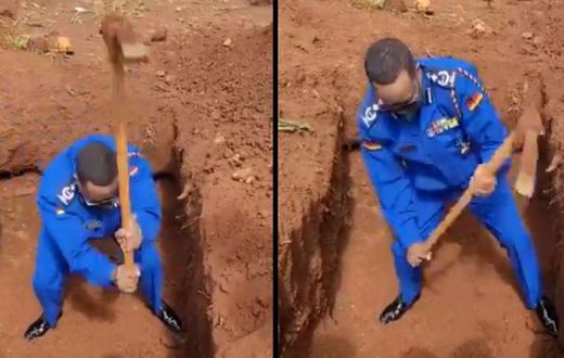 Regional police commander himself digs grave for burial of Kenyan veteran politician