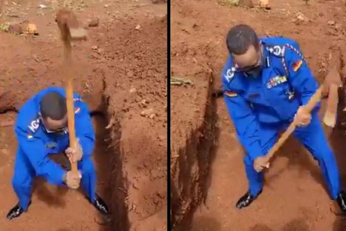 Regional police commander himself digs grave for burial of Kenyan veteran politician