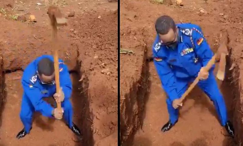 Regional police commander himself digs grave for burial of Kenyan veteran politician