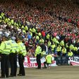 Lines of police separate rival England and Scotland supporters
