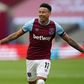 West Ham midfielder Jesse Lingard celebrates scoring against Leicester