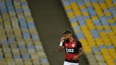 Brazilian striker Gabriel "Gabigol" Barbosa (pictured June 2020) was arrested at a large gathering in the rich Vila Olimpia neighborhood of Sao Paulo