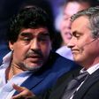 Tottenham manager Jose Mourinho (right) with late Argentine star Diego Maradona
