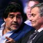 Tottenham manager Jose Mourinho (right) with late Argentine star Diego Maradona