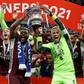 Leicester captain Kasper Schmeichel (centre, right) described winning the FA Cup as a dream come true