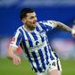 Serbian midfielder Nemanja Radonjic celebrates scoring in Hertha Berlin's 3-0 home win over Freiburg on Thursday