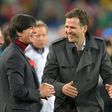 Bierhoff (R) says he will "intensify" talks with Flick (L) about replacing Loew (C) as Germany coach