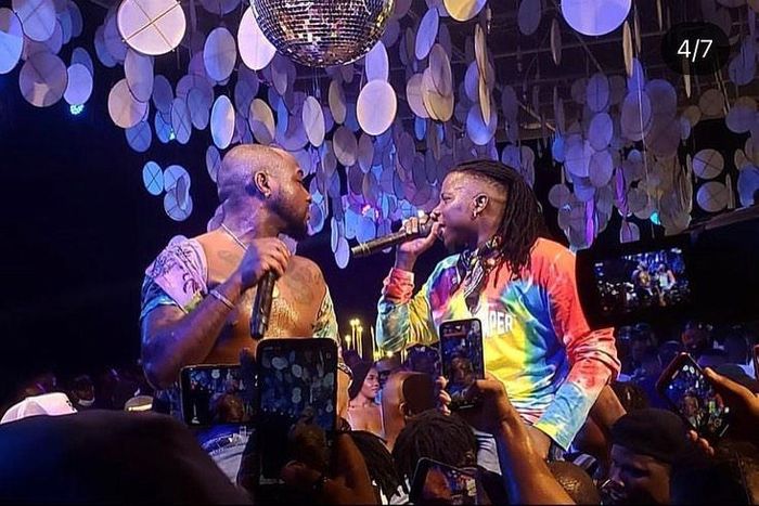 Davido and Stonebwoy on stage at Activate party