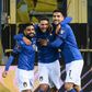 Italy's forward Domenico Berardi (2ndL) celebrates with ItaItaly's forward Domenico Berardi (2ndL) scored the opener in a win over Northern Ireland in Parma.