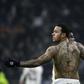 Lyon forward Memphis Depay shows off 'the lion' after scoring against PSG in 2018
