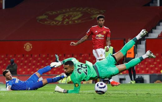 Manchester United forward Marcus Rashford in action at Old Trafford