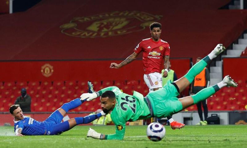 Manchester United forward Marcus Rashford in action at Old Trafford