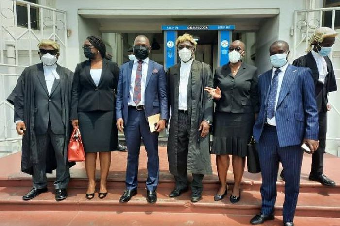 Dr Dominic Ayine with some colleague lawyers