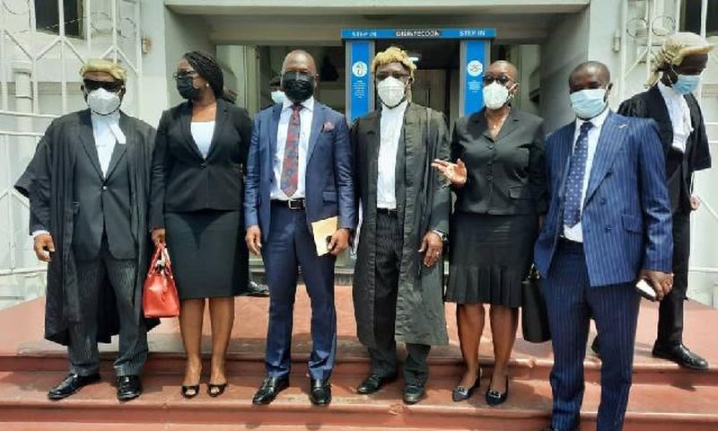 Dr Dominic Ayine with some colleague lawyers