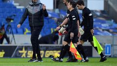 Liverpool boss Jurgen Klopp (left) was left frustrated by dropped points, VAR reviews and another injury after a 1-1 draw at Brighton