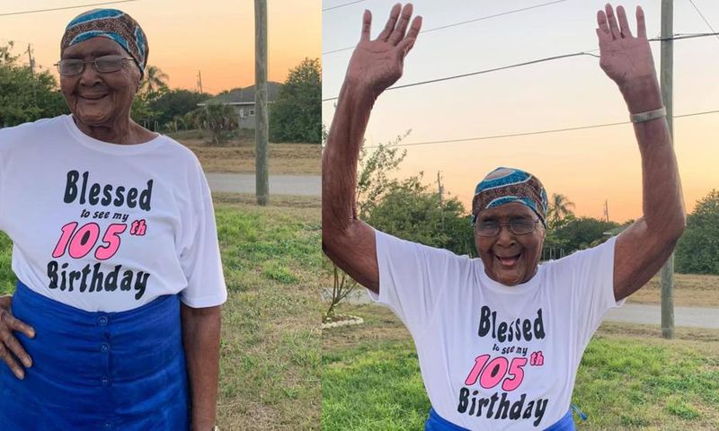 105-year-old woman celebrates her birthday in style