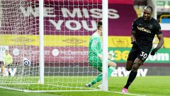 Two good: Michail Antonio (right)scored twice as West Ham beat Burnley 2-1