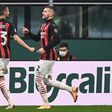 AC Milan's Croatian forward Ante Rebic (R) and Bosnian midfielder Rade Krunic have both contracted coronavirus.