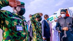 President Muhammadu Buhari returns to Nigeria after medical trip to London. [Presidency]