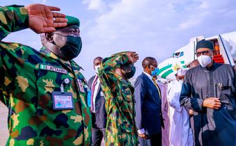 President Muhammadu Buhari returns to Nigeria after medical trip to London. [Presidency]