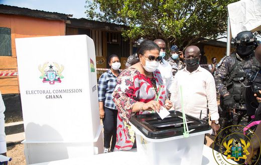 Election 2020: First Lady Rebecca Akufo-Addo casts her vote in Kyebi