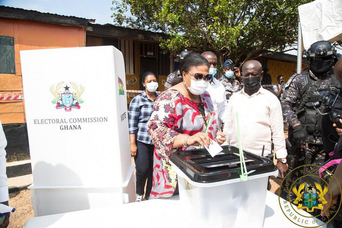 Election 2020: First Lady Rebecca Akufo-Addo casts her vote in Kyebi