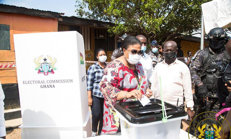 Election 2020: First Lady Rebecca Akufo-Addo casts her vote in Kyebi