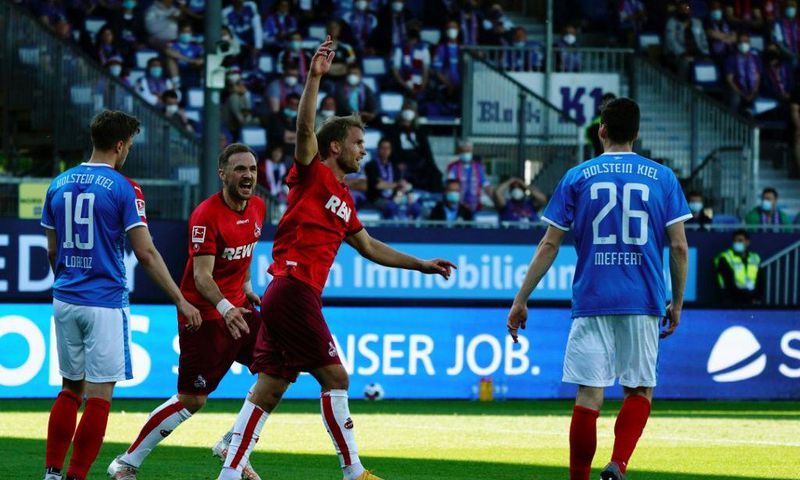 Sebastian Andersson scored twice to save Cologne from relegation on Saturday