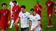 Mats Hummels (centre, left) and Thomas Mueller (centre right) were among four players who sat out Germany training Monday
