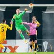 Tottenham Hotspur goalkeeper 
Joe Hart was under pressure in Linz