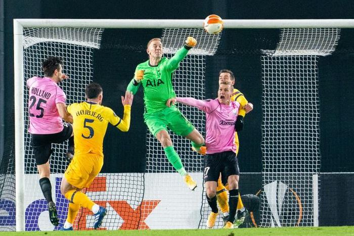Tottenham Hotspur goalkeeper 
Joe Hart was under pressure in Linz