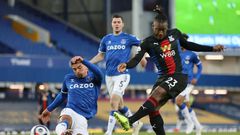 Bat man: Michy Batshuayi (right)dealt a blow to Everton's European hopes with a late equaliser for Crystal Palace