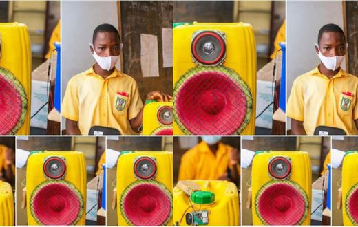 Ghanaian JHS student creates a sound system using Bluetooth technology and plastic gallons
