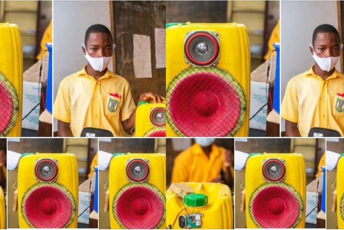 Ghanaian JHS student creates a sound system using Bluetooth technology and plastic gallons