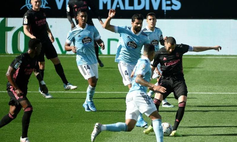 Karim Benzema scored twice for Real Madrid against Celta Vigo in La Liga on Saturday.