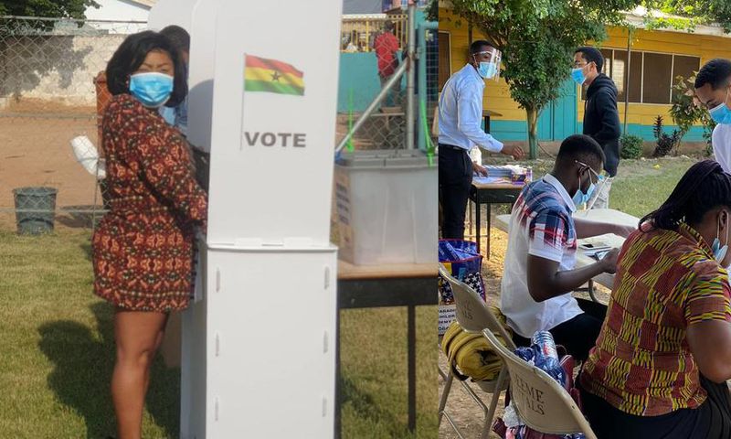 Photos: Afia Schwarzenegger and her twin sons cast their votes