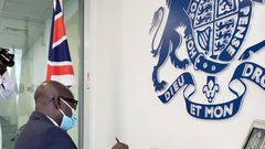 A-G Godfred Dame signs Prince Philip's book of condolence in Accra