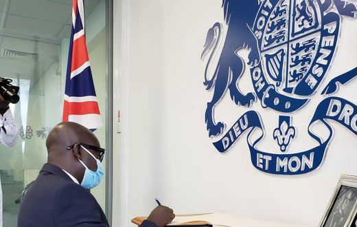 A-G Godfred Dame signs Prince Philip's book of condolence in Accra