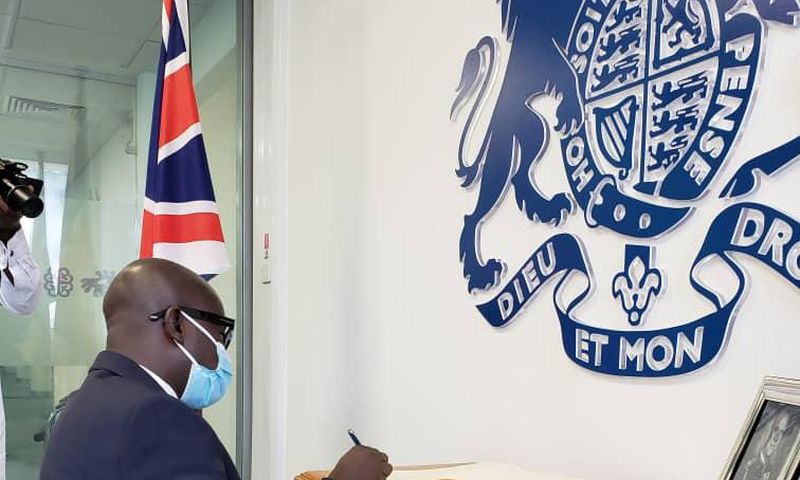 A-G Godfred Dame signs Prince Philip's book of condolence in Accra